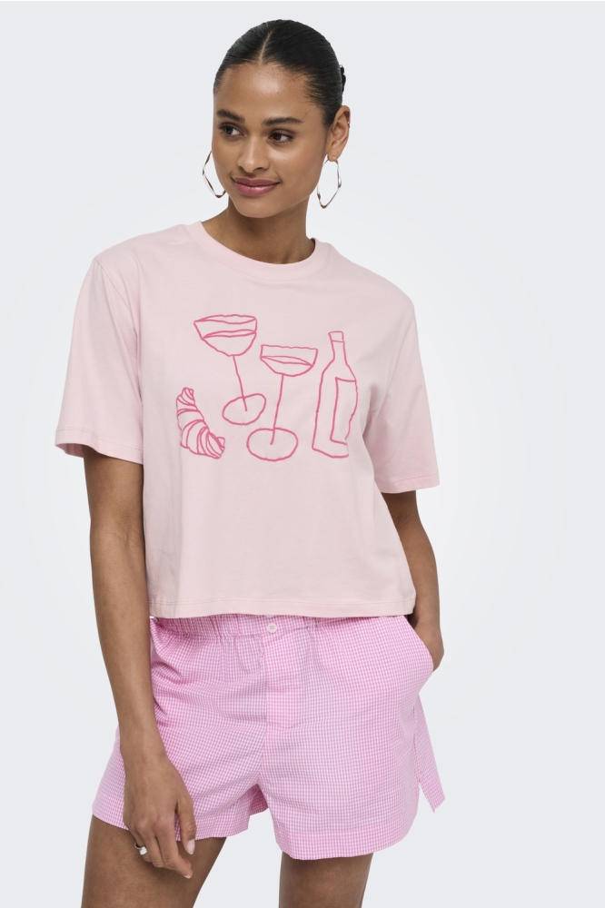 JDYALBA S/S PRINT TOP JRS 15348342 CHALK PINK